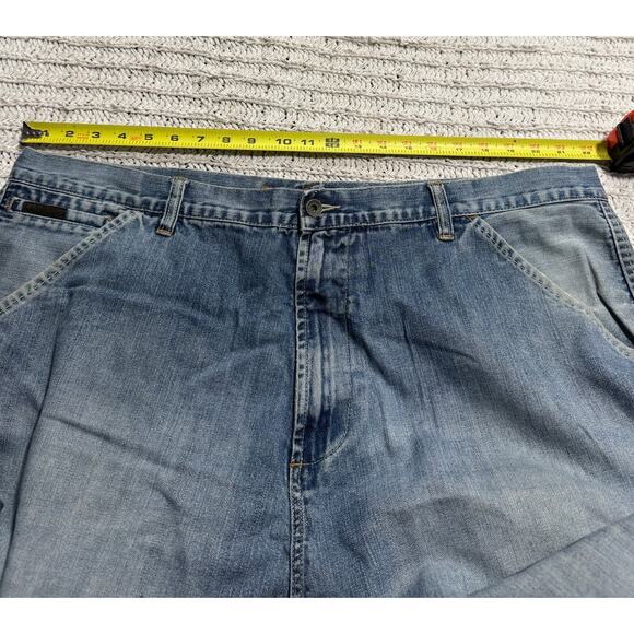 Y2K VTG Davoucci Jeans Wide Leg Baggy Skater Hip Hop Mens 44 x 33 (44 x 31) Blue - Picture 5 of 12